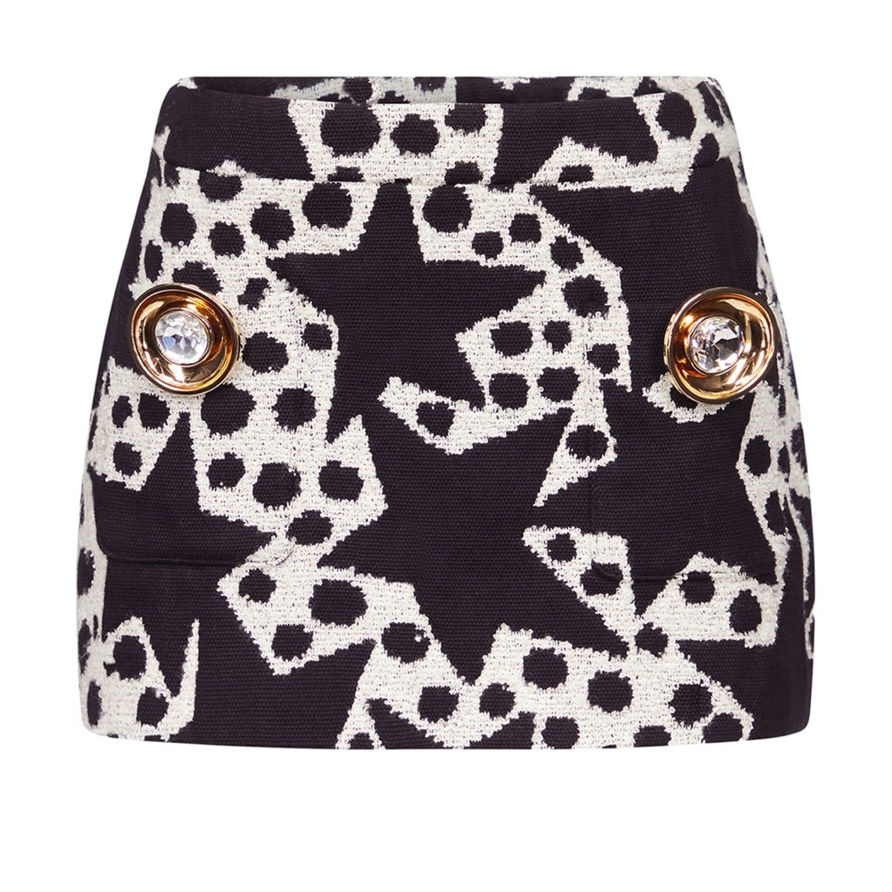 AREA nyc embellished jacquard super miniskirt size 4